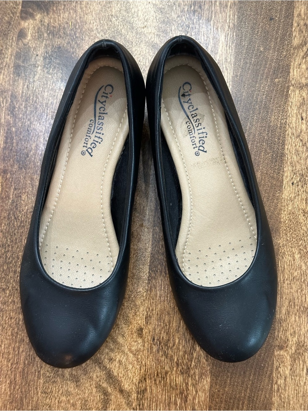 Cityclassified Black Women's Slip-On Round-Toe wedges 
Size 7